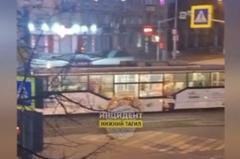 В свердловском городе прямо на ходу загорелся трамвай