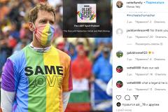 Немецкий гонщик Себастьян Феттель оделся на Гран-при Венгрии в цвета ЛГБТ-флага