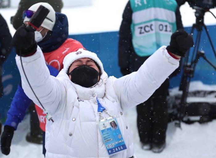 Глава Федерации лыжных гонок России Елена Вяльбе. Фото: Twitter @Olympic_Russia
