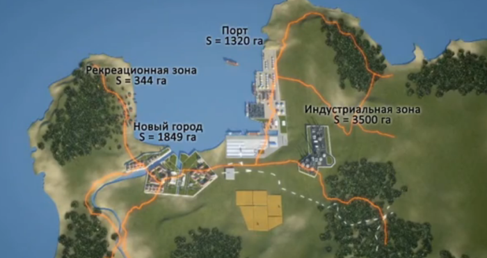 Карта Усть-Луги. Фото: скрин видео Rutube