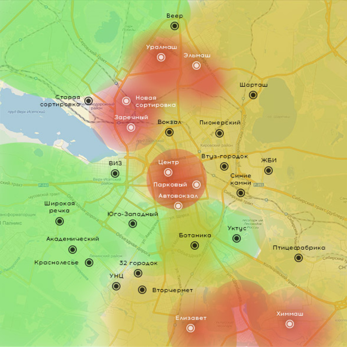 Екатеринбург схема районов. Карта экологии Екатеринбурга. Экологическая карта Екатеринбурга 2023. Экологическая карта Екатеринбурга. Карта загрязнений Екатеринбурга.