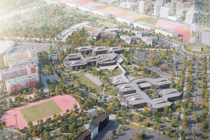 Работы по благоустройству территории второй очереди кампуса УрФУ начались в Новокольцовском