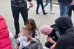 На Плотинке лошадь сбросила маленькую девочку