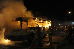 В Каменске-Уральском на маршруте сгорел рейсовый автобус