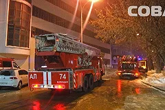 Ночью пожарные тушили пожар в «Доме печати»