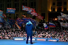 Путин выступил на Манежной площади с победной речью