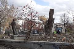 Очередное «благоустройство»: в Литературном квартале спилили почти все деревья