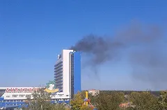 В здании аквапарка горит отель "Атлантик"