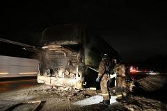 На Пермском тракте загорелся автобус с пассажирами