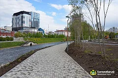 Благодаткова проконтролировала ход реконструкции набережной и сквера у Оперного