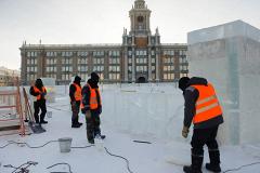 Морозы в Екатеринбурге ухудшили качество льда для городка на площади 1905 года