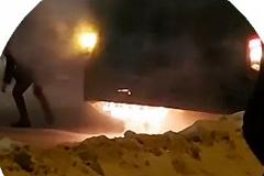 В Екатеринбурге загорелся автобус с пассажирами