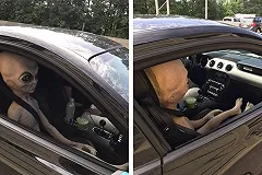 Полиция остановила машину с пришельцем