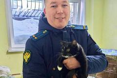 Сотрудник транспортной прокуратуры взял из приюта брошенную в электричке кошку