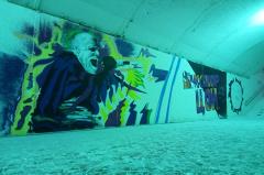 На Плотинке в подземном переходе нарисовали портрет вокалиста The Prodigy