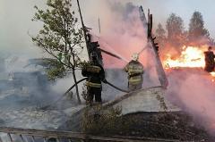 В Екатеринбурге при пожаре в саду сгорел дом и иномарка