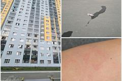 В Екатеринбурге неизвестные скинули с высоты на девушку бутылку с водой