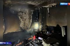 Появились кадры из сгоревшей квартиры Марины Хлебниковой