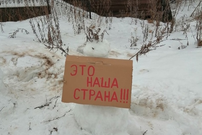 К россиянке, снабдившей лозунгами с акции 23 января снеговиков, пришла полиция