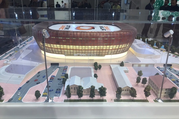 УГМК представила первым лицам региона макет Ледовой арены на месте телебашни