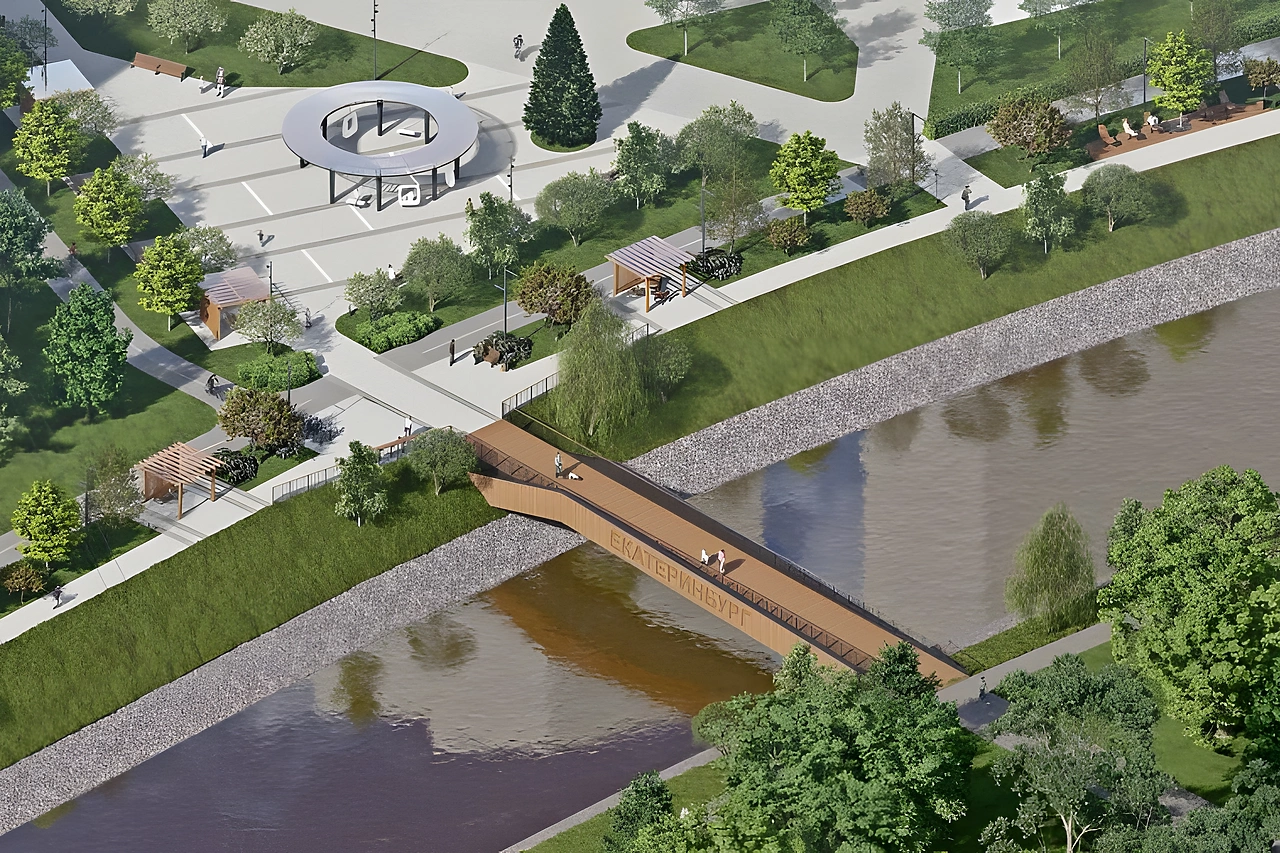 В Екатеринбурге благоустроят еще один участок набережной Исети и возведут там мост