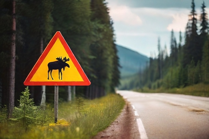 Близ Белоярской АЭС внедорожник столкнулся с выбежавшим на трассу лосем