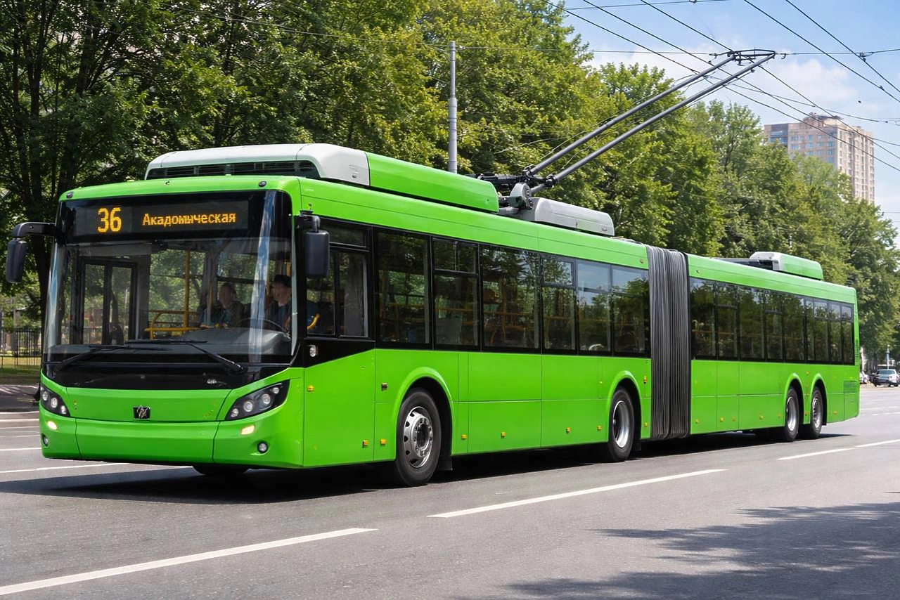 Впервые за долгие годы на улицы Екатеринбурга выехал троллейбус- «гармошка»