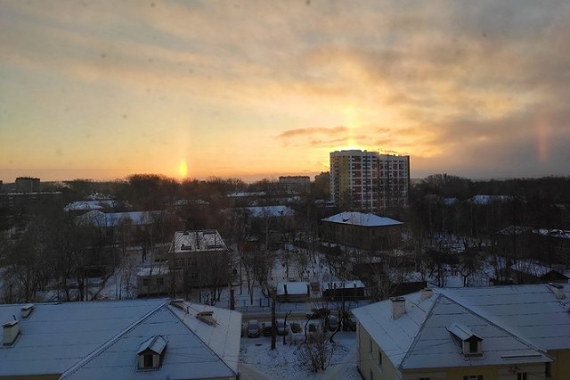 Екатеринбуржец снял в Кольцово оптический эффект гало