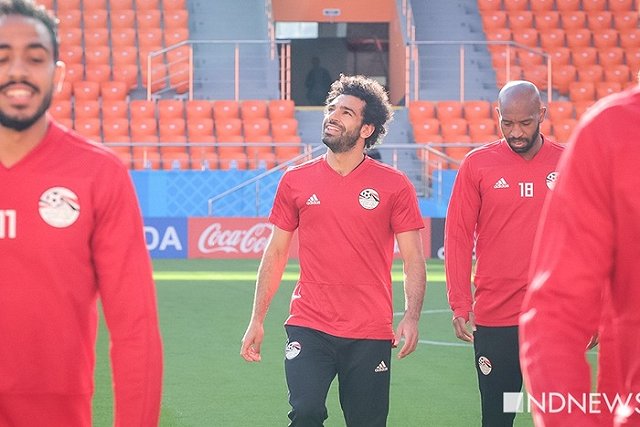 Салах вышел на поле «Екатеринбург Арены» для тренировки с командой