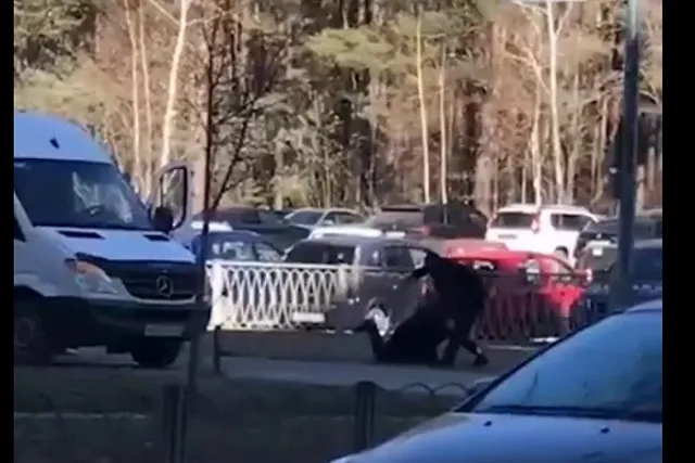 Появилось видео драки, где водитель бросился на пешехода с монтировкой