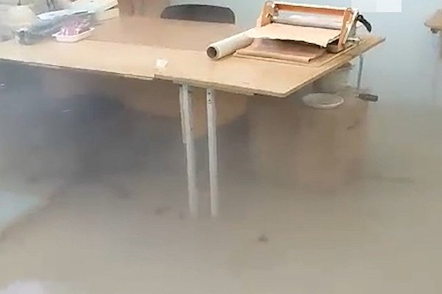 На Елизавете школу залило горячей водой