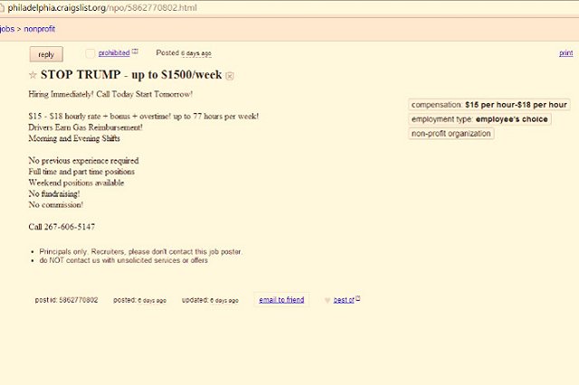 В США на акции «Стоп Трамп» свозят в автобусах и платят до 1500 долларов