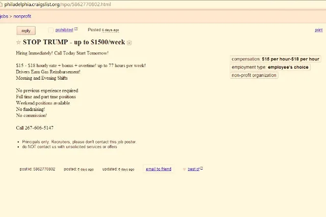В США на акции «Стоп Трамп» свозят в автобусах и платят до 1500 долларов