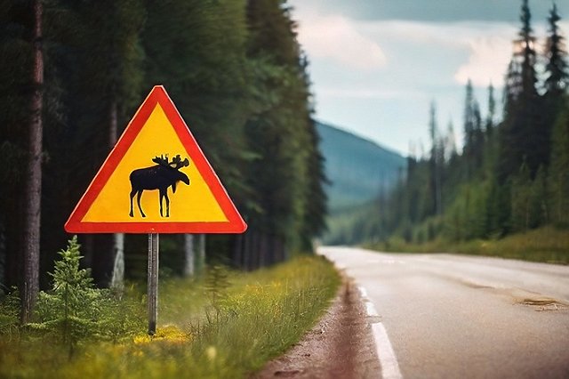 Близ Белоярской АЭС внедорожник столкнулся с выбежавшим на трассу лосем