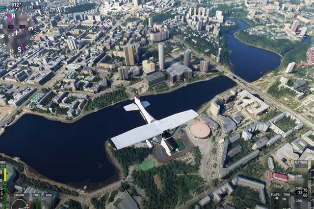 Вышла компьютерная игра, в которой можно посмотреть на Плотинку с высоты птичьего полета