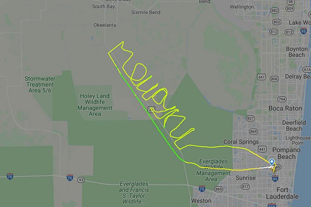 Пилот оставил в небе над Флоридой предупреждение «Мойте руки». По-русски