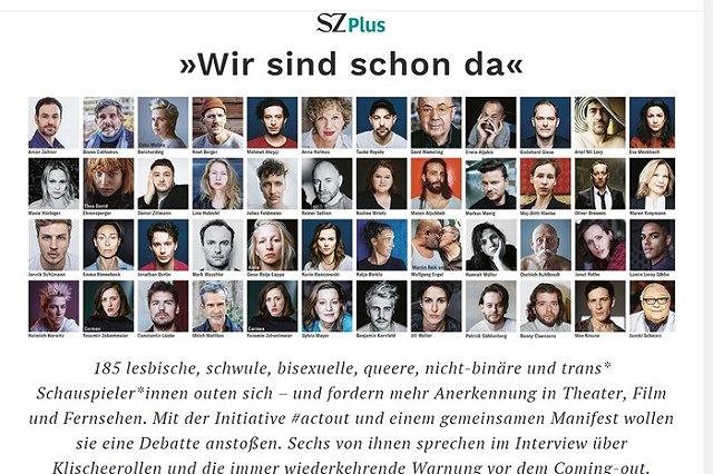 Коллективный каминг-аут совершили 185 немецких артистов