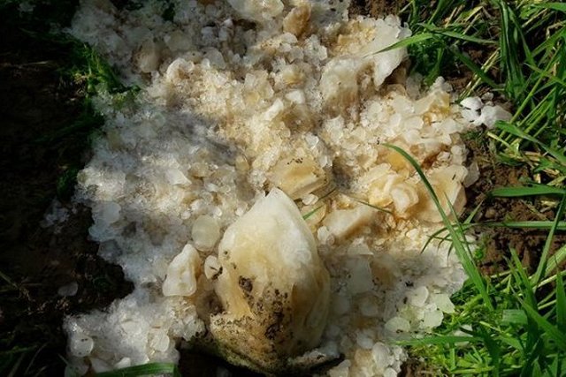 Рухнувший на деревню загадочный ледяной шар оказался замерзшими фекалиями