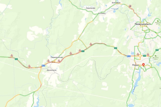 Пермский тракт наглухо встал в одну сплошную пробку