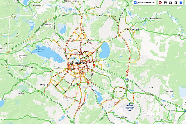 Екатеринбург встал в 10-балльные пробки