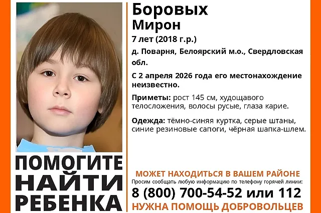 Под Екатеринбургом пропал 7-летний мальчик