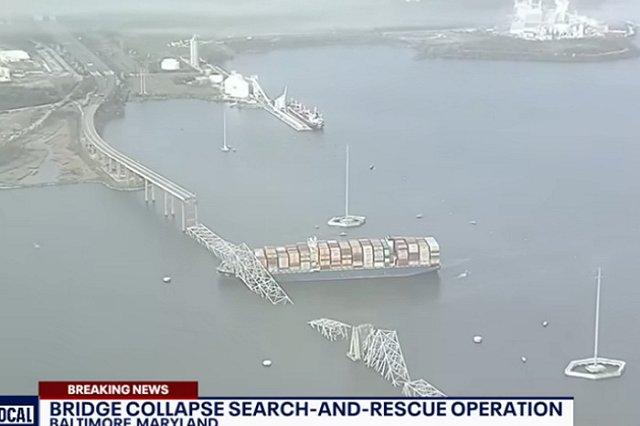 При обрушении контейнеровозом моста в Балтиморе погибли шесть человек