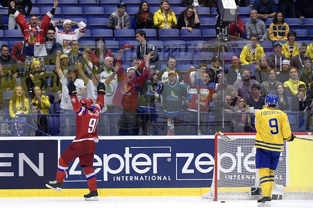 Сборная России вырвала победу у шведов в четвертьфинале чемпионата мира