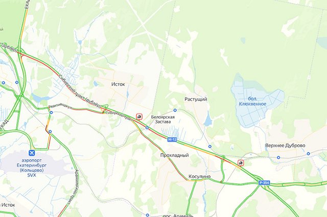 На выезде из Екатеринбурга образовалась огромная пробка