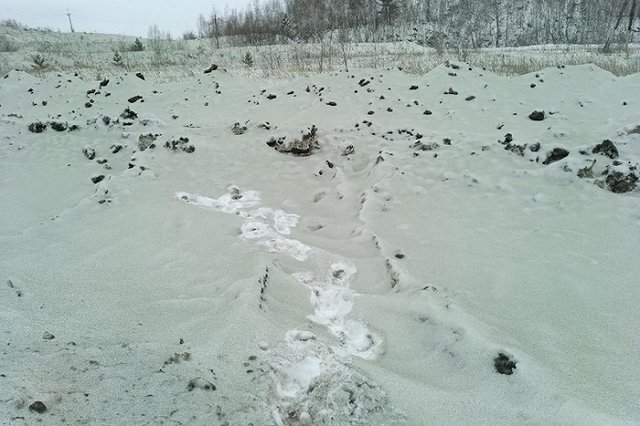 В Челябинске выпал зелёный снег