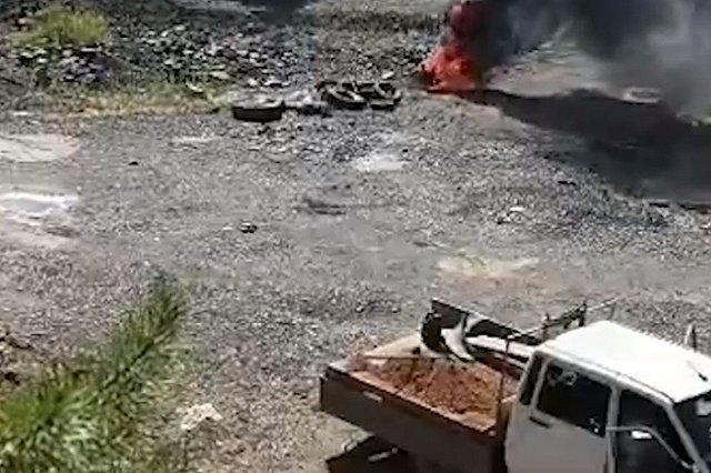 Под Екатеринбургом прямо на покрышках сжигают туши диких животных