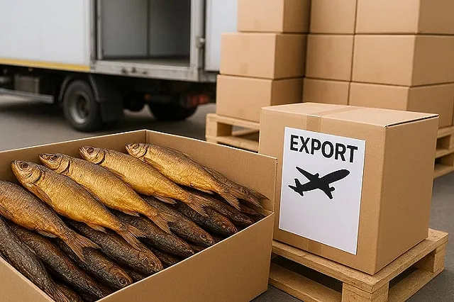 Из Екатеринбурга в ОАЭ отправили сотни килограммов копчёной и вяленой рыбы