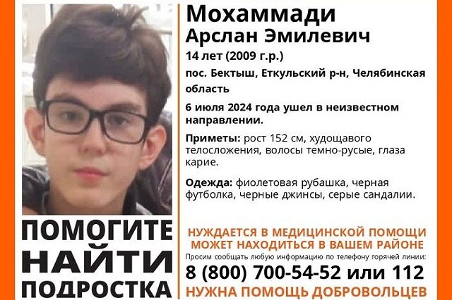 Поиски пропавшего в лесу неделю назад 14-летнего Арслана Мохаммади пока не дали результата