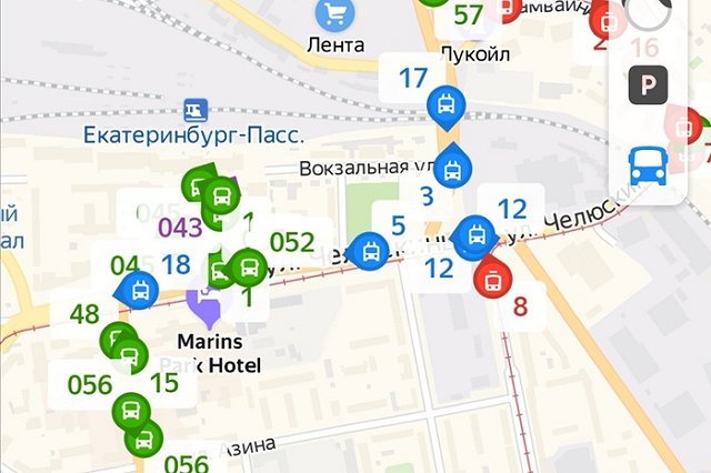 На Яндексах. Картах Екатеринбурга появился новый раздел «Транспорт»