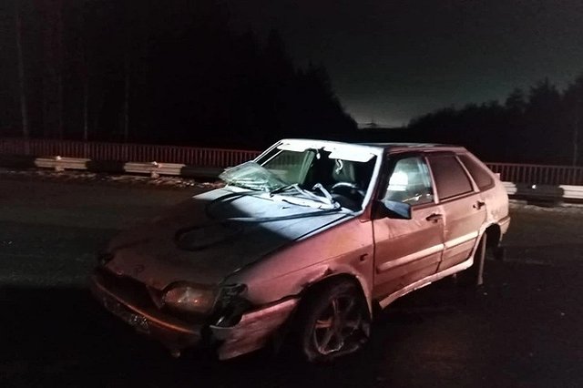 Водитель ВАЗ наехал на Серовском тракте на выпавшие из грузовика бревна
